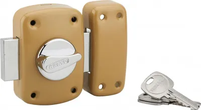 Image de Verrou à bouton Corvette pour porte d'entrée, cylindre 40mm, acier, 3 clés, époxy bronze - THIRARD