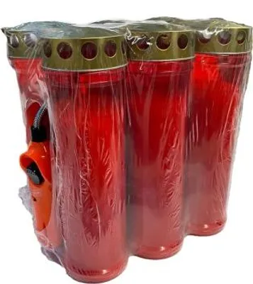 Obrázok produktu pre 4-dňové horiace hrobové sviečky 6-Pack so zapaľovačom