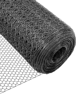 Obrázok produktu pre Sieťový plot z drôtu, šesťuholníkový - veľkosť očiek 13 mm - výška 100 cm - dĺžka 50 m - s PVC povrchovou úpravou - sivý