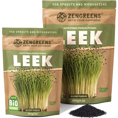 Obrázek produktu pro ZenGreens® BIO Semínka na klíčení Pórek 500 g – na klíčky a mikrozeleninu