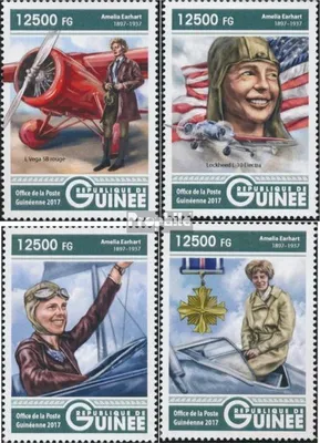 Produktbild von Briefmarken Guinea 2017 Mi 12351-12354 (kompl. Ausgabe) postfrisch Amelia Earhart