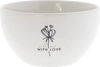 Produktbild von Dessertschale WITH LOVE mit Blume weiß D. 12,5cm 350ml Bastion Collections WA