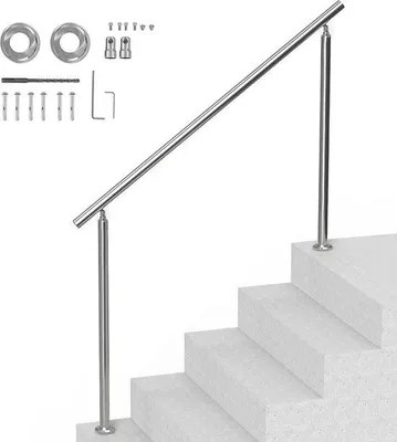 Zdjęcie produktu dla Balustrada schodowa i balkonowa ze stali nierdzewnej - 1500x87x1060 mm - poręcz do użytku wewnątrz i na zewnątrz - wysokiej jakości poręcz do schodów i balkonów