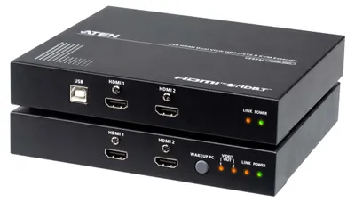 Zdjęcie produktu dla ATEN CE824-AT-G Konsola KVM Extender, USB HDMI Dual View HDBaseT 2.0