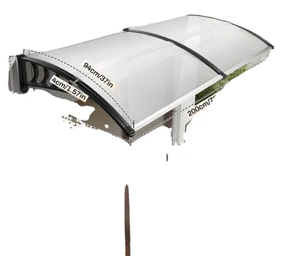 Zdjęcie produktu dla Daszek nad drzwiami, ochrona przed warunkami atmosferycznymi, nowoczesny design, przezroczysty