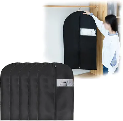 Obrázok produktu pre Obaly na odevy 120 x 60 cm, 5 ks, so zipsom, pre obleky