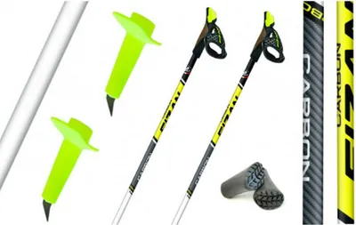 Produktbild von Fizan Nordic Walking 105 cm Stöcke "CARBON RACE" 100% Carbon abnehmbare Schlaufen NEU