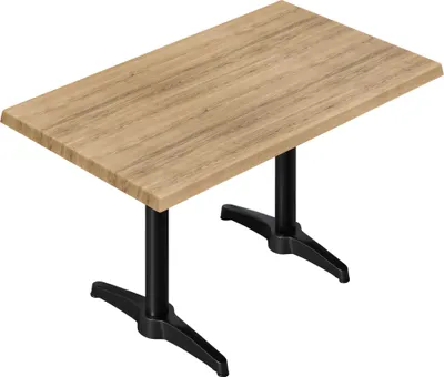 Produktbild von WBC | Bistro Außen Tisch | B: T: H:  120 x 70 x 80,5 cm | Eiche / Schwarz | Rechteckig | Zusatzgewicht | Bistrotisch Gastro Tisch