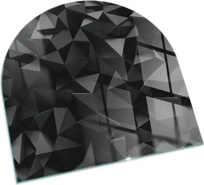 Produktbild von Dreidimensionale Geometrie – Glasbodenplatte für – Kaminofen – Kaminplatte Glas – Schutzglas – Funkenschutzplatte –Glasbodenplatte Feuerfeste – Hitzeschutzplatte – Bodenschutz aus Glas – 100x100 cm