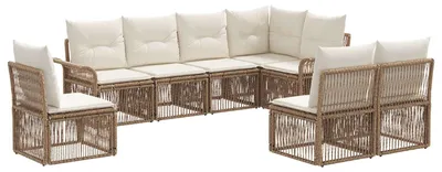 Immagine prodotto di Set di divani da giardino 8 pezzi Beige poly rattan