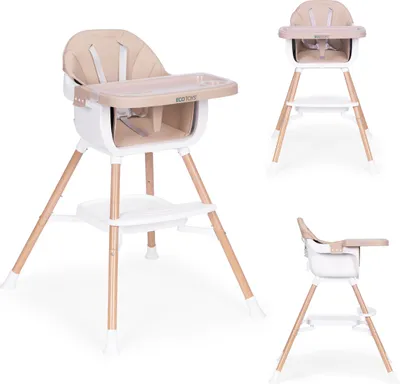 Obrázok produktu pre Detská jedálenská stolička 2v1 béžová ECOTOYS