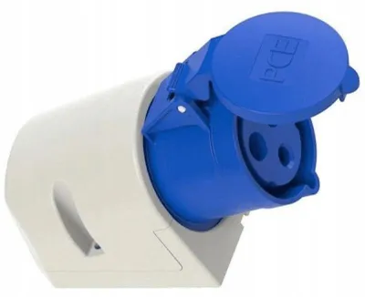 Produktbild von Festanbausteckdose PCE grau-blau 113-6 16A 3-polig CEE 230V