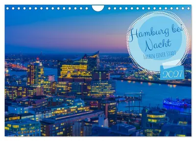 Produktbild von Hamburg bei Nacht (Wandkalender 2027 DIN A4 quer), CALVENDO Monatskalender