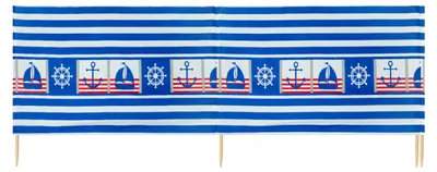 Produktbild von Ladeheid Strand Windschutz Sichtschutz LAEX001 (GestreiftesSegelboot, 4 m)
