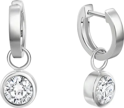 Produktbild von V Creolen 925/- Sterling Silber 2,4cm weiß Zirkonia weiß 358210106