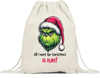 Produktbild von All I want for Christmas is Ruhe Anti Weihnachten Turnbeutel Weihnachtsmuffel Ruhe