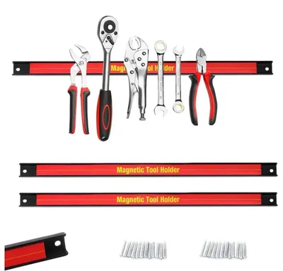 Produktbild von Magnetische Werkzeugleiste - Werkzeughalter - 3 x 46 cm - Kunststoff - Rot