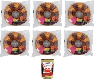 Produktbild von Gecchele Ciambella Bicolore Bicolor Donut Gebackenes Süßwarenprodukt 6x 400 gr + Italian Gourmet polpa 400g