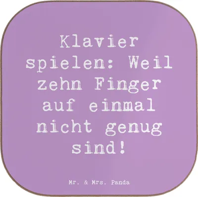 Produktbild von Mr. & Mrs. Panda Untersetzer für Gläser Spruch Klavier Magie - Lavendeltraum - Geschenk, Tassenuntersetzer, gläseruntersetzer, Musik, Instrument, Lernen, Coaster, Konzert