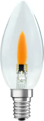 Produktbild von LED Filament Leuchtmittel Kerze 1W E14 klar Flackerlicht Feuer