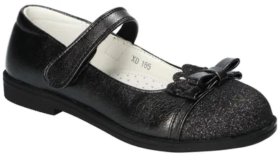 Produktbild von American Club XD185, Mädchen Ballerinas Klettverschluss Leder-Einlegesohle bequem, Schwarz 36