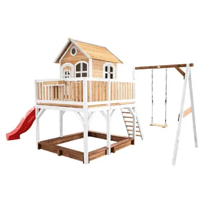 Produktbild von Axi Playhouse Liam 277 x 541 x 291 cm Holz Natur Rot Weiß