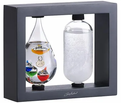 Image de Thermomètre et baromètre - cadre en bois