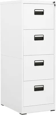 Produktbild von Aktenschrank Weiß 46x62x133 cm BüRoschrank Allzweckschrank HäNgeregistraturschrank Aktenschrank Mehrzweckschrank Stahl