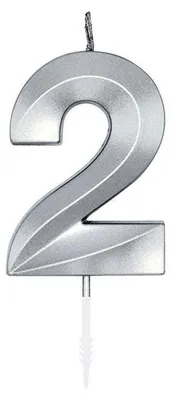 Produktbild von Zahlenkerze Kuchenkerze 6cm silber 2