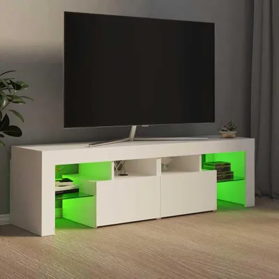 Produktbild von TV-Board "Plötzky" aus Spanplatte in Weiß. Abmessungen (L/B/H) 140x35x40 cm