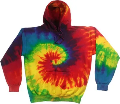 Produktbild von Colortone Uni Rainbow Hoodie / Kapuzenpullover, Batik-Optik RW4121 (Medium) (Regenbogen)