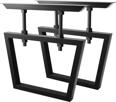 Obrázek produktu pro MetaloPro 2x Stolní nohy Atria Screw kovové, stabilní stolní podnože, stolní nohy černé, stolové podnože do jídelny, kovové nohy, výška 72 cm