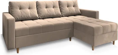 Produktbild von Masseno Ecksofa MILO L mit Schlaffunktion L-Form, Sofa mit Bettkasten, Wohnzimmersofa, Couch, Soffa, Bettsofa, Couchgarnitur- Beige, PAROS 02