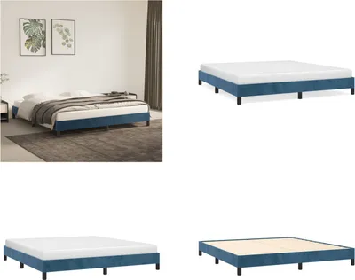 Produktbild von vidaXL Bettgestell Dunkelblau 180x200 cm Samt - Bettgestell - Bettgestelle - Bettrahmen - Bett