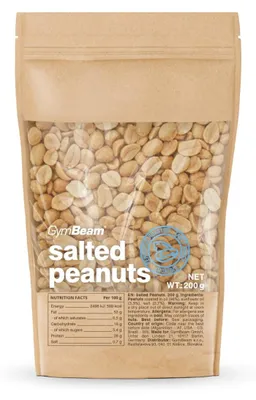 Produktbild von GymBeam - Geröstete undesalzene Erdnüsse, 200 g