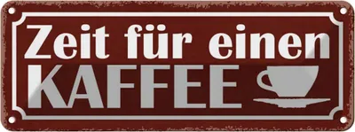 Produktbild von vianmo Blechschild 10x27 cm Zeit für einen Kaffee Essen Trinken