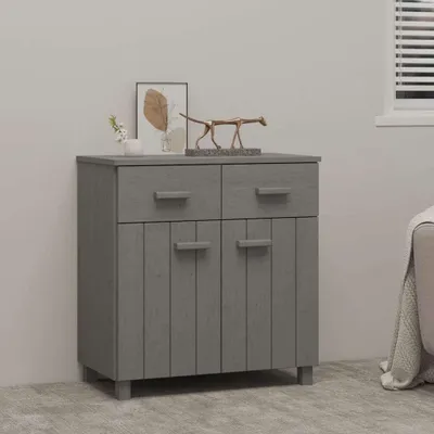 Produktbild von vidaXL Sideboard HAMAR Hellgrau 79x40x80 cm Massivholz Kiefer