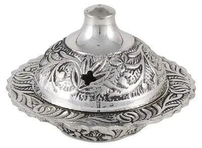 Weihrauchbrenner Messing vernickelt, Ø 10 cm, Höhe 7,5 cm