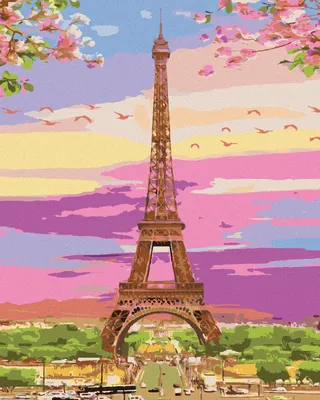 Produktbild von Zuty – Diamantmalerei – Eiffelturm in Frühlingsfarben, 40x50 cm, ohne Rahmen und ohne gespannte Leinwand