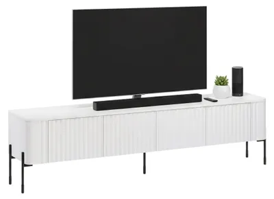 Produktbild von Dmora TV-Schrank Brembana 190x39,6x50h cm Weiß, ein Regal, 4 Fächer