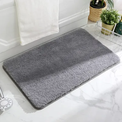 Produktbild von Badezimmer-Fußmatten, rutschfeste Matten, wasserabsorbierende Türmatten (grau, 40 * 60 cm)
