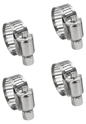 Obrázek produktu pro 4 kusy svorkových spojek z nerezové oceli, nastavitelné pro trubky o průměru 10-16 mm