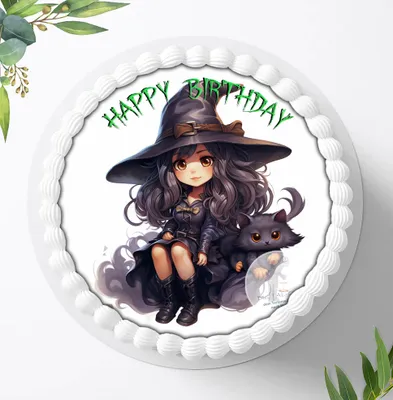 Produktbild von Für die Geburtstags Torte ein Tortenaufleger, Zuckerbild mit dem Motiv: Wicked Witch, Essbares Foto für Torten, Fondant, Ø 20cm, 2330z