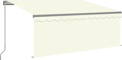 Obrázek produktu pro Ručně zatahovací markýza s roletou a LED 3,5 x 2,5 m krémová