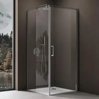 Produktbild von doporro Eckeinstieg Duschkabine 90x75x195cm Eckdusche inkl. Duschtasse ESG-Sicherheitsglas Klarglas inkl.Ravenna36-Plus