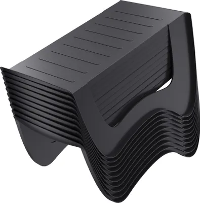 Produktbild von LARS360 Praktisches schwarzes Schuhregal, 10er Set, doppelstöckig, rutschfest, ideal für Schuhe im Flur oder Schrank, stabil & platzsparend, aus hochwertigem PP-Kunststoff