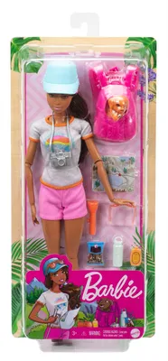 Produktbild von Barbie Fashionistas -Puppe mit Hündchen, Kinderspielzeug, Selbstfürsorge Wandertag, 3 Jahr(e), 298 mm