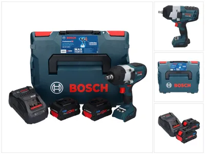 Zdjęcie produktu dla Bosch GDS 18V-1000 C Profesjonalna akumulatorowa wkrętarka udarowa 18 V 1000 Nm BITURBO Brushless + 2x akumulator ProCORE 8,0 Ah + ładowarka + moduł Bluetooth GCY 42 + L-Boxx ( 06019J8002 )