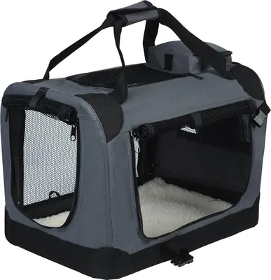 Obrázok produktu pre Klietka pre psov Bolt Edge - Sivá - 60x42x42 cm - Skladacia - Do auta aj do domácnosti