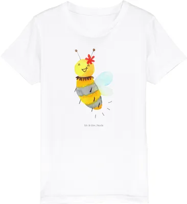 Produktbild von Mr. & Mrs. Panda Kleinkinder T-Shirt Biene Blume 3-4 Jahre (98/104) - Weiß - Geschenk, Mädchen, Kurzarm Kinder, Kindershirt, Teenager